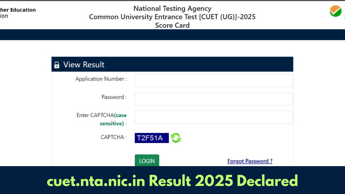 CUET Result 2025 UG OUT at cuet.nta.nic.in